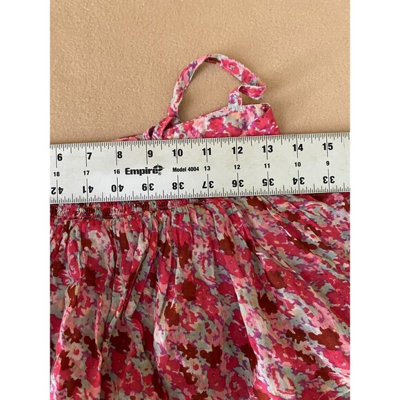 FP One Talia Tunic Pink Floral Tiered Mini Dress w/ Spaghetti Straps, S/P - Picture 7 of 8